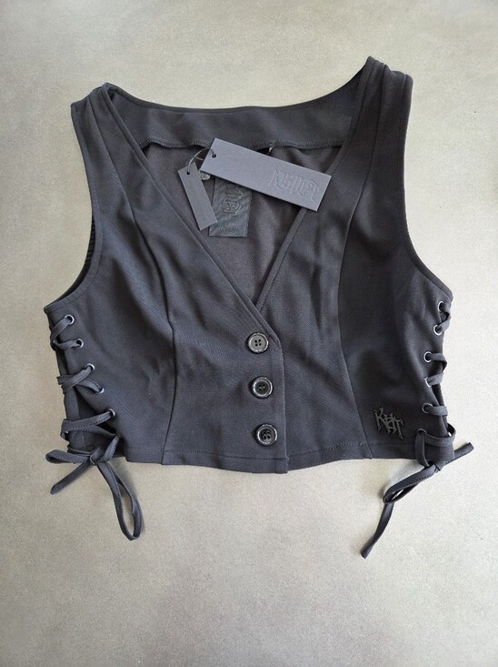 Killstar Tops - Killstar KIHILIST Black Nexara Waistcoat Size Small NWT Goth
